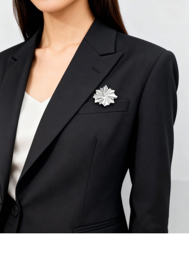DB Innov. Pin Brooch, 1PC Silver Premium Alloy Pin Brooch for Women Men Children, Lapel Pins Shirt Collar Brooch Buckle Lapel Pins Badge Suit Clip Accessory for Clothing Bags Jackets Shirts. - Image 3